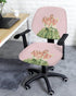 Cactus Computer Office Chair Cover, Red Flower Blossom, Stretchable Desk Chair Covers, Soft Polyester Universal