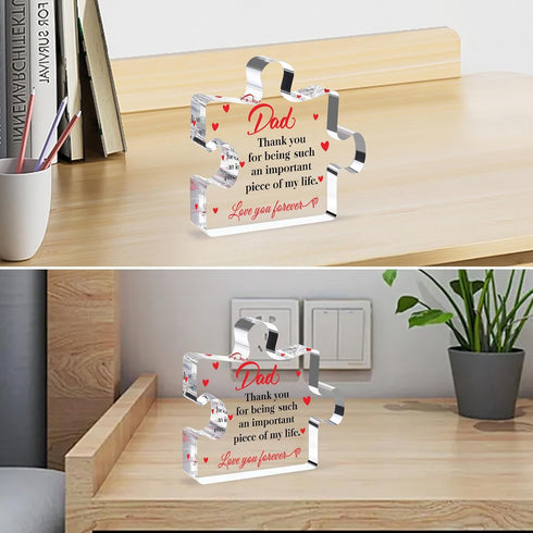 Jemo Fathers Day Dad Gifts from Daughter Son Wife-Acrylic Puzzle Plaque-Birthday Thanksgiving Christmas Retirement Gift