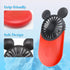 Cute Mouse Personal Mini Fan, Rechargeable Handheld USB Fan, Portable Pocket Size with 3 Adjustable Speeds (Red)