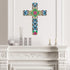 Floral Cross Wall Decor - Hand Painted Inspirational Wooden Cross, Mexican Art for Home Room Church Decoration
