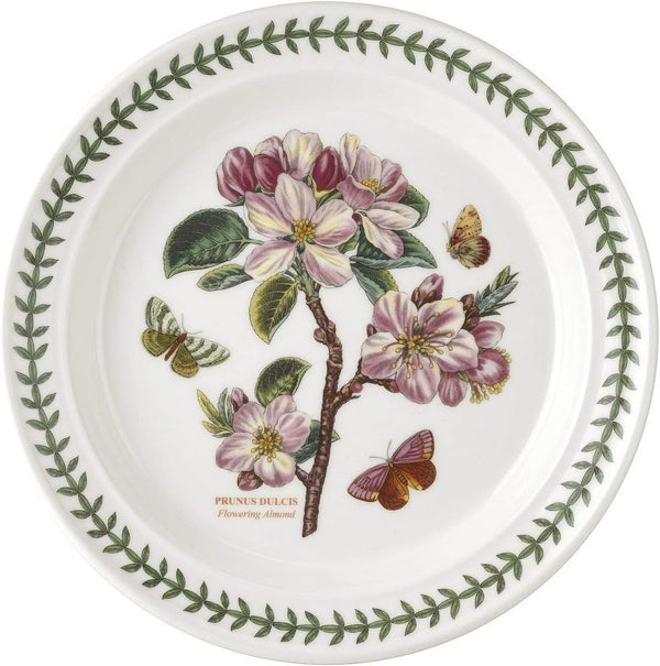 Portmeirion Botanic Garden 10.5-Inch Dinner Plate, Flowering Almond Design - Durable Earthenware Tableware