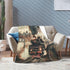 HSYOYO 80"x60" Train Travelling Throw Blanket Fluffy Fleece Blankets Vintage Lightweight Travel Blanket Indoor Outdoor