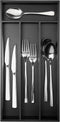 Silverware Organizer Small Bamboo Kitchen Drawer, Utensil Holder, Flatware Organizer Tray, Black, 4 Slots