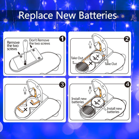 6 Pack 2PCS 6.5ft 20LED Fairy Lights Battery Operated String Lights with Timer Remote Blue Twinkle Light Waterproof