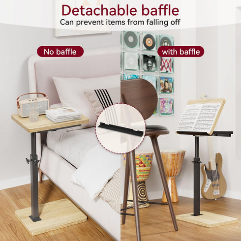 360 UTVT004R IBUYKE C Shaped Side Table, Angle Adjustable, Swivel Height Adjustable End Table for Small Spaces