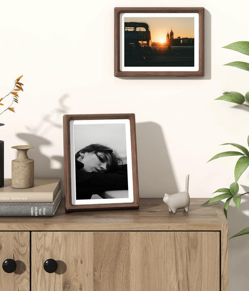 6x8 5x7 6x8 RICHFOCUS Picture Frame USA-Sourced Natural Walnut Solid Wood Photo Frame Handcrafted Rounded Corner Wooden