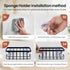 NEECZS Set Holder,16 Oz Set,Stainless Kitchen Soap Dispenser with Instant Dry Tray & Sponge Hand and Dish Soap Amber