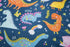 Bedding Fitted Sheet with Deep Pocket for Twin Bed, Dino Printed Thicken Fabric (Navy Blue)