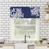 Navy Blue Coral Farmhouse Short Window Curtain Valances, 1 Panel Coastal Nautical Rod Pocket Kitchen Valances