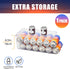 Tall Skinny Can Organizer for Refrigerator, Stackable Beverage Cans of 16oz & 17oz Energy Drink Container Holder Dispenser with Lid for Fridge Rack Freezer, Clear Plastic Storage Bins