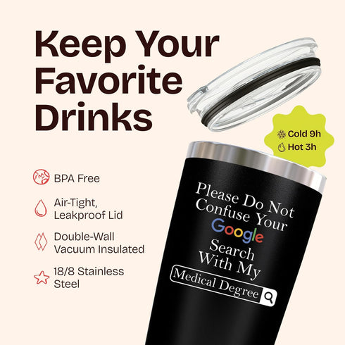 Doctor Gifts for Men Women - Please Do Not Confuse Your Google Search With My Medical Degree Mug, Unique Gift for