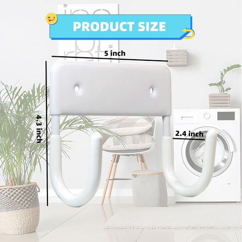 BiJun Ironing Board Holder Wall Mount - Iron Board Hook with 5 Inch Length for Laundry Rooms (White)