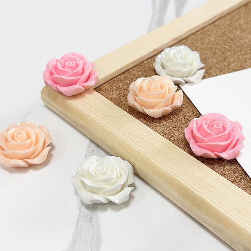 15 pcs Cute Flower Fridge Magnets, Pink Rose Magnets for Kitchen, Office, and School