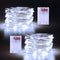 2 Pack Christmas Fairy Lights Battery Operated, 16.4Ft 50 LEDs Silver Copper