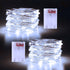2 Pack Christmas Fairy Lights Battery Operated, 16.4Ft 50 LEDs Silver Copper