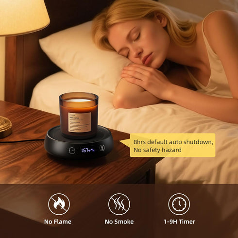 8H 3 Setting, Mug Warmer for Desk, Electric Coffee Cup Warmer Auto Shut Off Candle Warmer for Home Office, Smart Tea