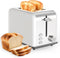 YSSOA Stainless Steel 2 Slice Toaster, Extra Wide Slot with 6 Shade Settings and Bagel/Defrost/Cancel Functions, White