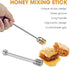 DUGATO Honey Dipper Set (2 Pack, 6.3") - 304 Stainless Steel Honeycomb Sticks for Honey Pot, Syrup Drizzler, Elegant