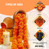 Marigold Garland for Decoration, 5 Feet Long Strands of Artificial Flowers, Indian Décor for Wedding, Christmas, Events