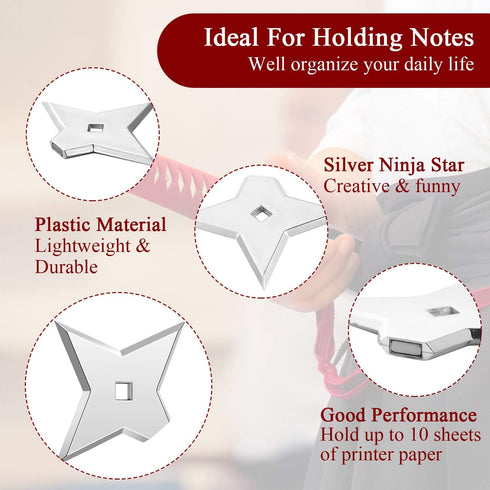 Weewooday 10 Pieces Cool Ninja Magnet Refrigerator Magnets - Funny Throwing Star for Home Office