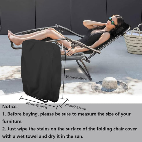 SXAOZYRS 2 Bag(32.3" 7.9" 36.6" Zero Gravity Chair Covers PCS, Outdoor Zero Gravity Folding Patio Chair Covers