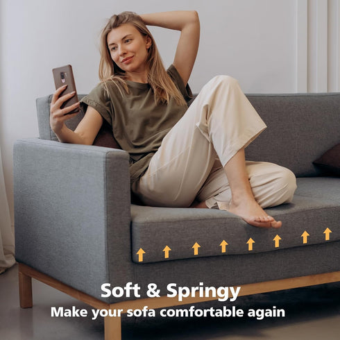 RA RUNNING ALIEN Seat,20"X20"X2" 40D Set 1 Couch Cushion Support for Sagging Curved High Density Foam Cushion,Sagging