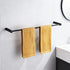 Towel Racks for Bathroom, NEWRAIN Wall Mounted Stainless Steel Organizer, Matte Black Rolled Towel Storage Wall-Mounted