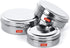 Sumeet Stainless Steel Chocolate Flat Slim Canisters - Puri Dabba/Storage Containers Set of 3Pcs Medium Set