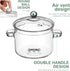 ERINGOGO Glass Saucepan with Lid, 1900ML Glass Cooking Pot Clear Simmer Pot with Handles,Heat-Resistant Stovetop Soup Pot Borosilicate Glass Cookware, for Pasta Noodle, Soup, Milk, Baby Food by ERINGOGO
