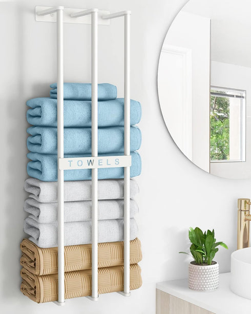 Towel Holders for Bathroom Wall Mounted, Bethom Towel Storage for Small Bathroom, Wall Towel Rack for Rolled Towels