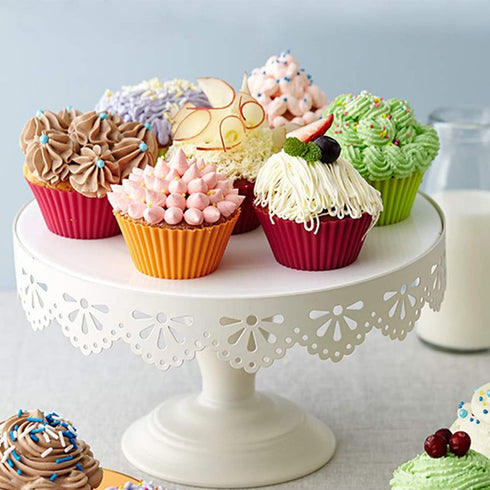 Utoolmart Silicone Cupcake Baking Cups, Reusable Non-Stick Cake Muffins Mold, 5 Pcs Pink for Party Bakery Supplies