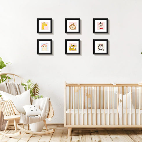 Golden State Art 6x6 Picture Frame, Solid Wood with Tempered Glass, Square Photo Frame Display Wall Decor