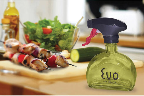 Evo Oil Sprayer Glass, Non-Aerosol for Olive, Cooking Oils, and Vinegars, Green, 6-Ounce Capacity