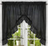 Ellis Curtain Stacey Sheer Tailored Tier Pair Curtains, 56" x 30", Black