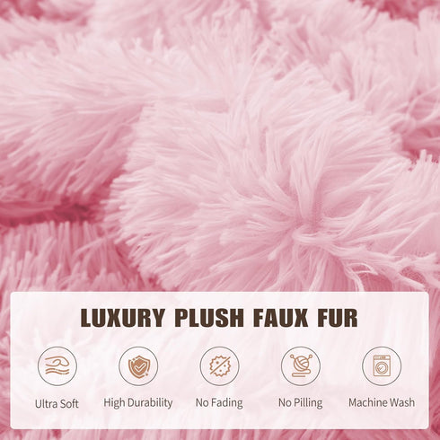 Bean Bag Cover (No Filler), Soft Faux Fur Stuffed Animal Bean Bag Storage Only Cover, Fluffy Plush Bean Bag Chair Cover