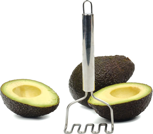 RSVP International Endurance Kitchen Tool Collection, Handheld Potato & Avocado Masher, Stainless Steel