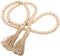 Garneck 63in Rustic Country Wood Bead Tassel, Farmhouse Wall Hanging Prayer Beads for Home Christmas Decoration