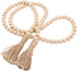 Garneck 63in Rustic Country Wood Bead Tassel, Farmhouse Wall Hanging Prayer Beads for Home Christmas Decoration