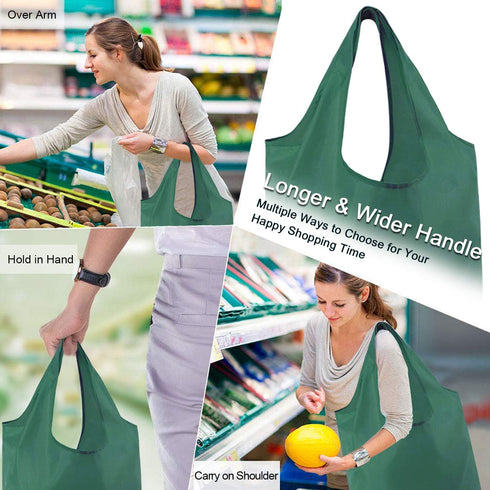 BeeGreen 12 Pack Reusable Bags for Shopping Machine Washable Xlarge Grocery bags Reusable Heavy Duty Folding