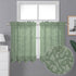 Leia 36 Inch Sheer Curtains Sage Green Tiers for Kitchen, Double Rod Pockets Window Living Room Curtain