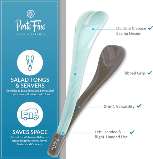 Salad Tongs for Serving - Space Saving Salad Tools, Plastic Salad Hands, Nesting Salad Servers