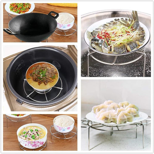 Konrisa Stainless Steel Steam Rack for Instant Pot, Trivet Holder for Cooking, Set of 3