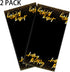 Aneco 2 Pack Happy Birthday Table Cloth Cover, Black Gold Party Tablecloth 54 x 108 Inches
