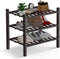 Haddockway Small 3 Tier Bamboo Shoe Rack Storage Organizer, Multifunctional Free Standing