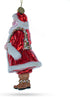 Santa in Fur Coat Christmas Ornament, Glass