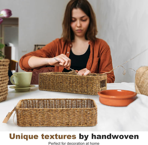 Small Wicker Baskets - Wicker Toilet Basket Tank Topper for Toilet Paper, 1-Pack