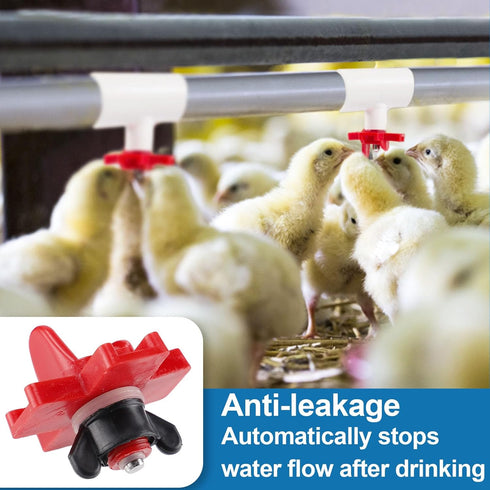 40 Pack Chicken Waterer Nipples - Easy Install Leakproof Poultry Watering System for Chicken Coop, Quail Duck Water