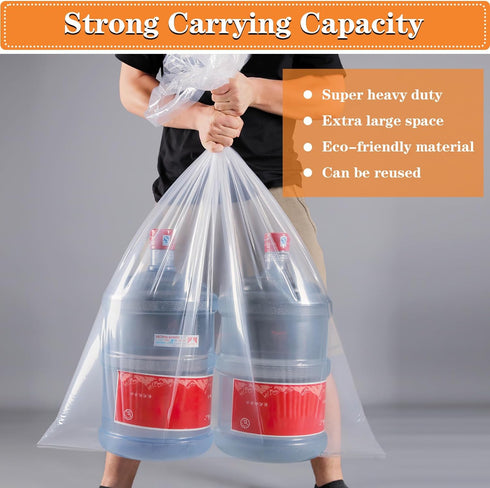 8 Pack Large Clear Plastic Bags, 40" x 60" Moistureproof Dustproof Storage Bags for Luggage, Furniture, Kids Bike
