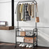 Black Rolling Laundry Hamper with Wheels, Laundry Basket Sorter Cart, Shelf Hanging Rack