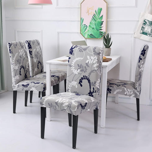 HZDHCLH Chair Covers for Dining Room, Set of 4 Stretch Spandex Grey Parsons Chair Slipcover